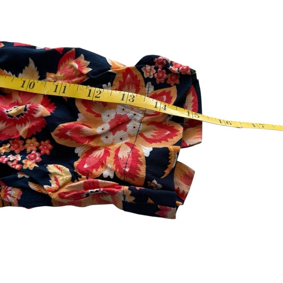 J Jill Floral Shift Dress Size 16 Navy Blue Orange Colorful Flower Cottagecore - Picture 7 of 10